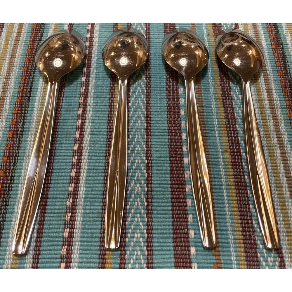 Dansk International Das50 4 Oval Soup‎ Spoons Spoon Stainless Steel 18/10